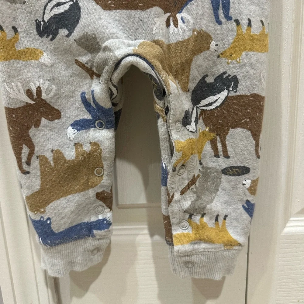 Carters Animal Print Kids 1 Piece Cozy Pjs With Snaps, Fuzy Soft Lining Inside